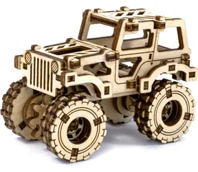 WOODEN CITY 3D Dřevěné puzzle Superfast Monster Truck č.1 / 69 dílků / od 8 let