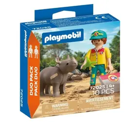 Playmobil® DuoPack 72025 DuoPack Ošetřovatel s nosorožcem / Počet dílků: 10 / od 4 let