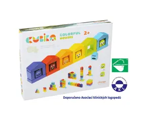 CUBIKA 14866  Barevné domečky - dřevěná stavebnice 30 dílů