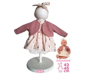 Llorens M844-006 obleček pro panenku miminko NEW BORN velikosti 43-45 cm