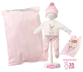 Llorens M635-56 obleček pro panenku miminko NEW BORN velikosti 35-36 cm s doplňky