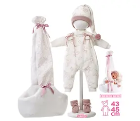 Llorens M740-06 obleček pro panenku miminko NEW BORN velikosti 40-42 cm s nosítkem přes rameno