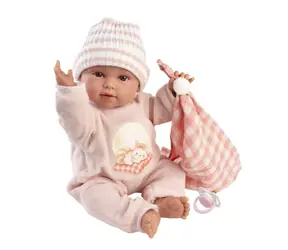 Llorens 63812 NEW BORN - realistická panenka miminko se zvuky a měkkým látkovým tělem - 38 cm