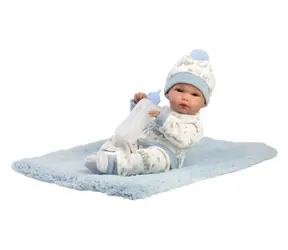 Llorens 63509 NEW BORN CHLAPEČEK - realistická panenka miminko s celovinylovým tělem - 35 cm