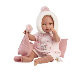 Llorens 63802 NEW BORN - realistická panenka miminko se zvuky a měkkým látkovým tělem - 38 cm
