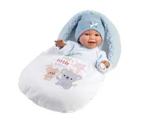 Llorens 63805 NEW BORN - realistická panenka miminko se zvuky a měkkým látkovým tělem - 38 cm