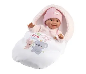 Llorens 63806 NEW BORN - realistická panenka miminko se zvuky a měkkým látkovým tělem - 38 cm
