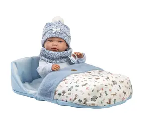 Llorens 73825 NEW BORN CHLAPEČEK - realistická panenka miminko s celovinylovým tělem - 40 cm