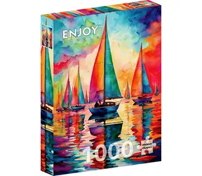 ENJOY Puzzle Barevné plachetnice / 1000 dílků / od 14 let