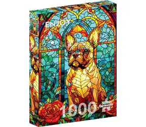 ENJOY Puzzle Vitráž s francouzským buldokem / 1000 dílků / od 14 let