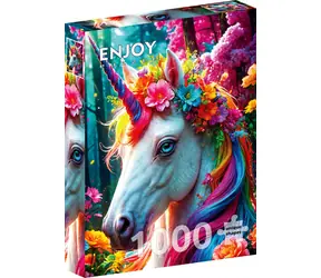 ENJOY Puzzle Květinový jednorožec / 1000 dílků / od 14 let