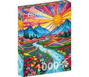 ENJOY Puzzle Barevná vysočina / 1000 dílků / od 14 let
