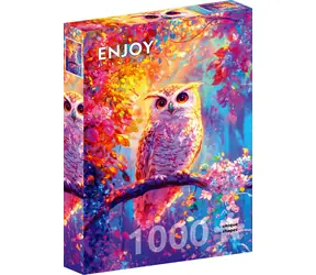 ENJOY Puzzle Rozkvetlá sova / 1000 dílků / od 14 let
