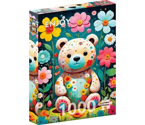 ENJOY Puzzle Květinový medvídek / 1000 dílků / od 14 let