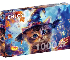 ENJOY Puzzle Malá čarodějnická kočka / 1000 dílků / od 14 let