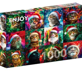 ENJOY Puzzle Vánoční kočky / 1000 dílků / od 14 let