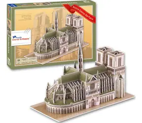 CLEVER&HAPPY 3D puzzle Katedrála Notre Dame, Paříž / 64 dílků / od 3 let