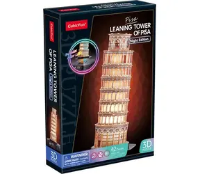 CubicFun Svítící 3D puzzle Noční edice: Šikmá věž v Pise / 42 dílků / od 8 let