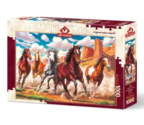 ART PUZZLE 4224 Puzzle Divoké koně v údolí / 1000 dílků / od 15 let