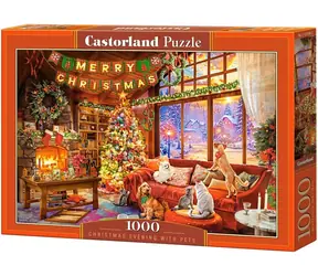 Castorland 105588-2 Puzzle Štědrý večer s domácími mazlíčky / 1000 dílků / od 9 let