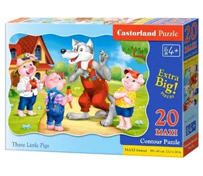 Castorland 02399 Puzzle Tři malá prasátka MAXI / 20 dílků / od 4 let