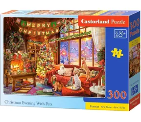 Castorland 030620 Puzzle Štědrý večer s mazlíčky / 300 dílků / od 8 let