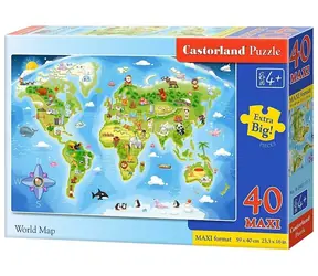 Castorland 040117 Puzzle Obrázková mapa světa MAXI / 40 dílků / od 4 let