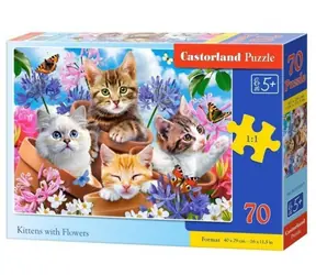 Castorland 070107 Puzzle Koťátka s květinami / 70 dílků / od 5 let