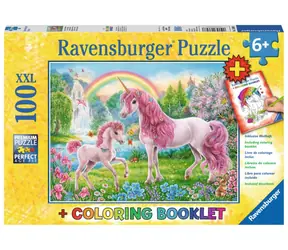 Ravensburger Puzzle Magičtí jednorožci XXL + omalovánky / 100 dílků / od 6 let