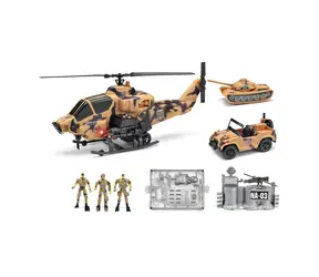 RAPPA Vojenská sada s helikoptérou se světlem a zvukem / od 3 let