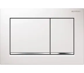 Geberit Omega20 - Ovládací tlačítko splachování bílá/lesklý chrom 