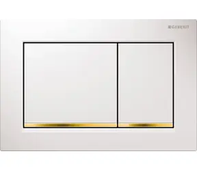 Geberit Omega20 - Ovládací tlačítko splachování bílá/pozlacená 