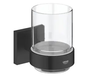 Grohe QuickFix Start Cube - Držák kartáčků a pasty sklo/matná černá 