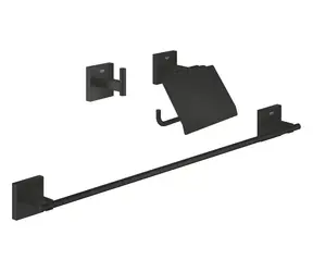 Grohe QuickFix Start Cube - Set koupelnových doplňků 3 v 1 matná černá 