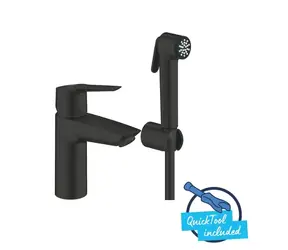 Grohe QuickFix Start - Umyvadlová baterie s bidetovou sprškou matná černá 