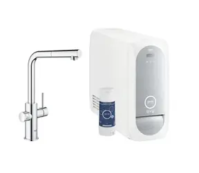 Grohe Blue Home - Dřezová baterie Connected s výsuvnou koncovkou s chladícím zařízením a filtrací chrom 