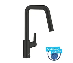 Grohe QuickFix Start - Dřezová baterie s výsuvnou sprškou matná černá 