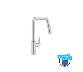 Grohe QuickFix Start - Elektronická dřezová baterie s výsuvnou sprškou bateriové napájení supersteel 