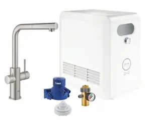 Grohe Blue Professional - Dřezová baterie s chladicím zařízením a filtrací výsuvná sprška supersteel 