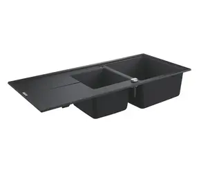 Grohe Dřezy - Kompozitní dřez K400 s automatickým odtokem 116x50 cm granitová černá 