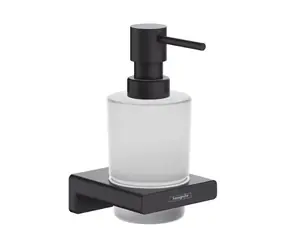 Hansgrohe AddStoris - Dávkovač mýdla s držákem matné sklo/černá mat