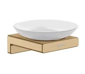 Hansgrohe AddStoris - Mýdlenka s držákem matné sklo/kartáčovaný bronz 