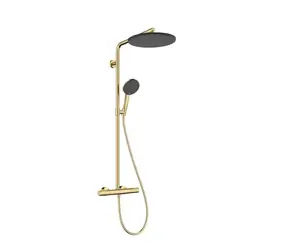 Hansgrohe Raindance Alive S Puro - Sprchový set s termostatem | 21x34 cm | 3 proudy | EcoSmart | leštěný vzhled zlata 