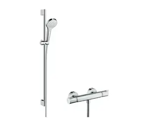 Hansgrohe Croma Select S - Sprchový set Vario s termostatem | 3 proudy | sprchová tyč 90 cm bílá/chrom 
