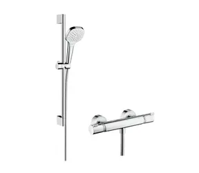 Hansgrohe Croma Select E - Sprchový set Vario s termostatem | 3 proudy | sprchová tyč 65 cm bílá/chrom 