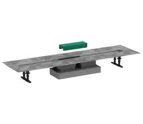 Hansgrohe uBox universal - Set pro plochou instalaci lineárního sprchového žlabu 100 cm | nerez 