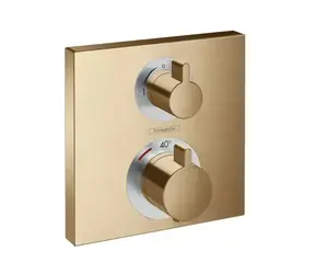 Hansgrohe Ecostat Square - Termostatická baterie pod omítku pro 2 spotřebiče | kartáčovaný bronz 