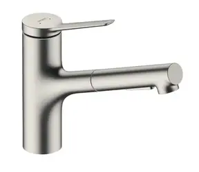 Hansgrohe Zesis M33 - Dřezová baterie 150 | s výsuvnou sprškou | sBox lite | vzhled nerezu 