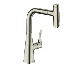 Hansgrohe M71 - Dřezová baterie M7117-H240 s výsuvnou sprškou | sBOX | vzhled nerezu