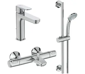 Ideal Standard CeraTherm - Sprchový set s termostatem a umyvadlovou baterií | 3 proudy | chrom 